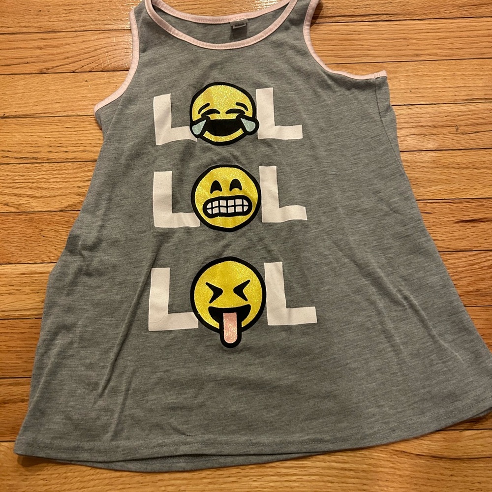 Girls Emojis Tank Top Size Medium (7/8) 100% Polyester